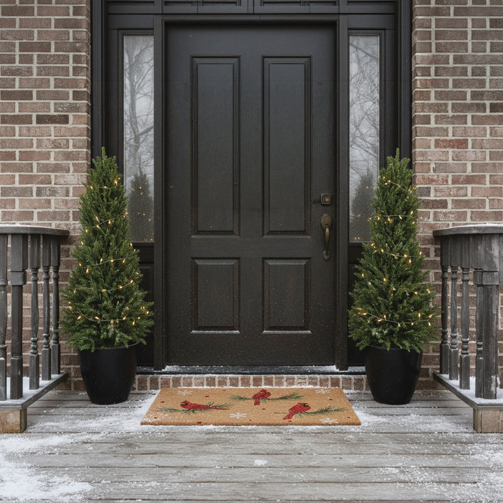 Winter Cardinals Doormat