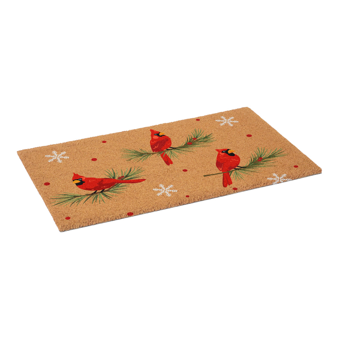 Winter Cardinals Doormat