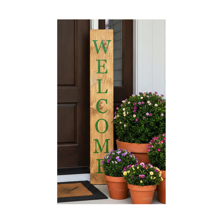 Green Welcome Porch Leaner