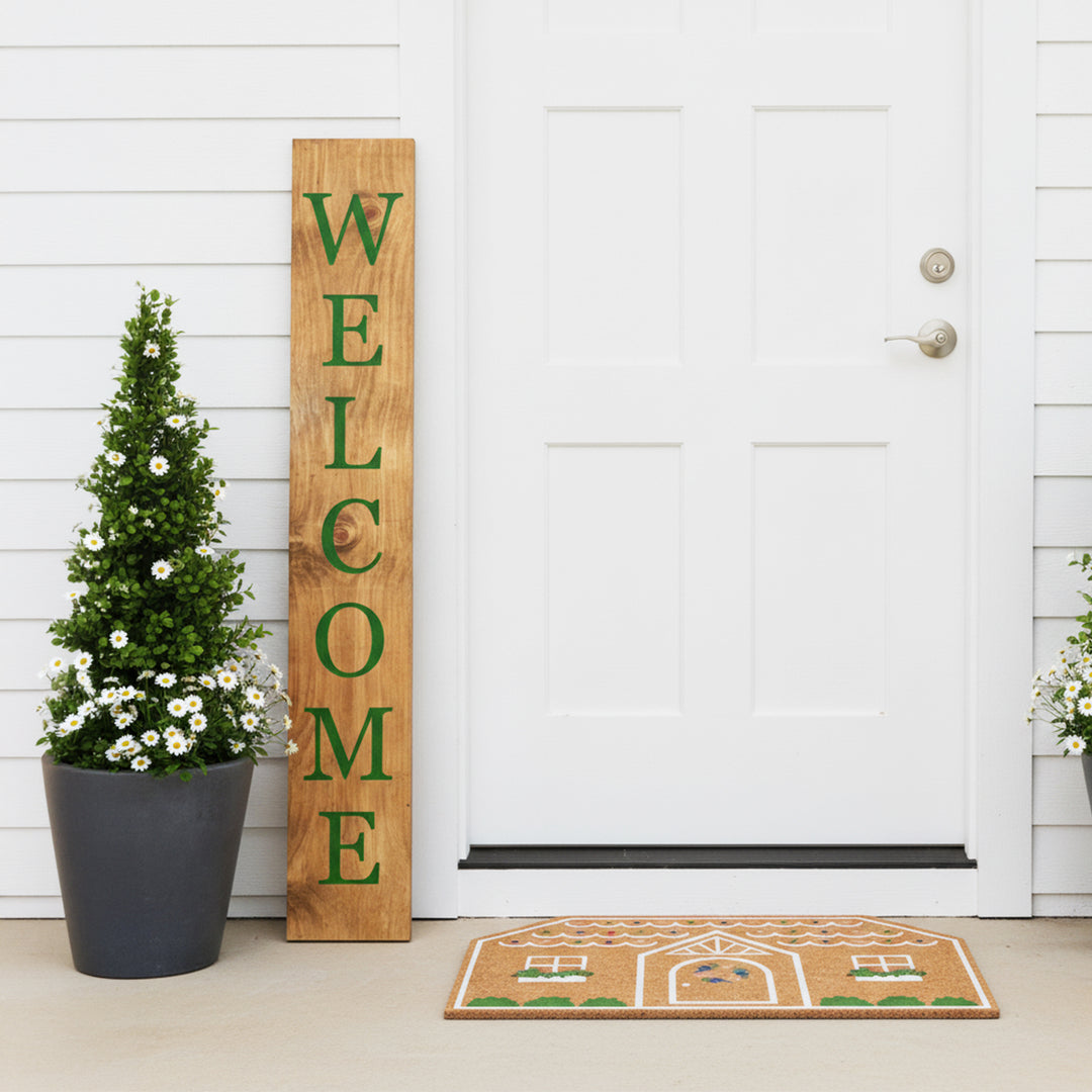 Green Welcome Porch Leaner