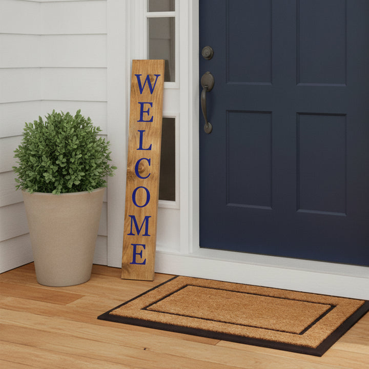 Blue Welcome Porch Leaner