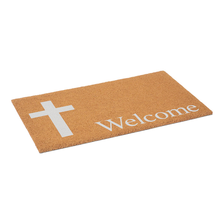 White Cross Welcome Doormat