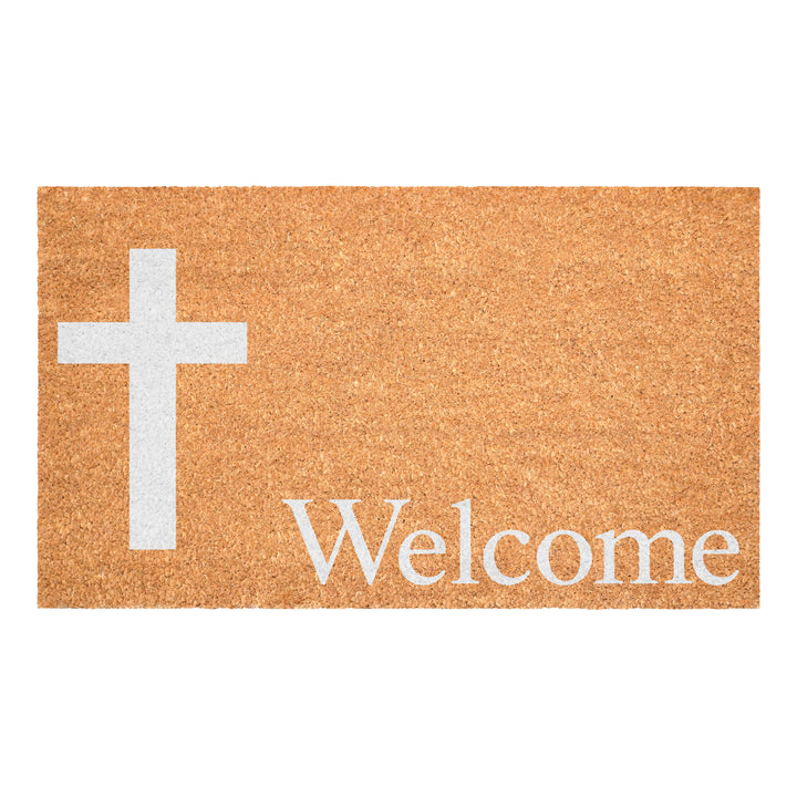 White Cross Welcome Doormat