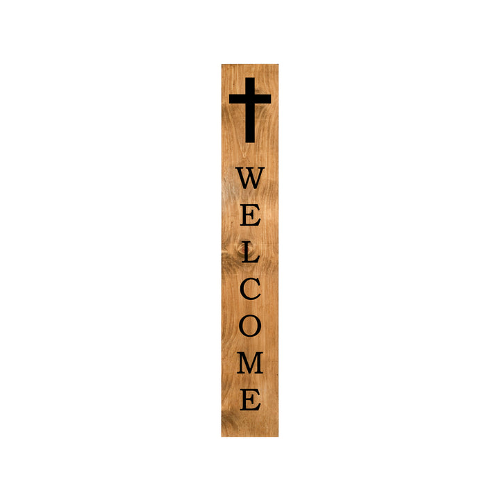 Cross Welcome Blessings Porch Leaner