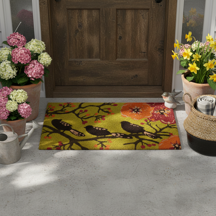 Spring Birds in a Tree Doormat
