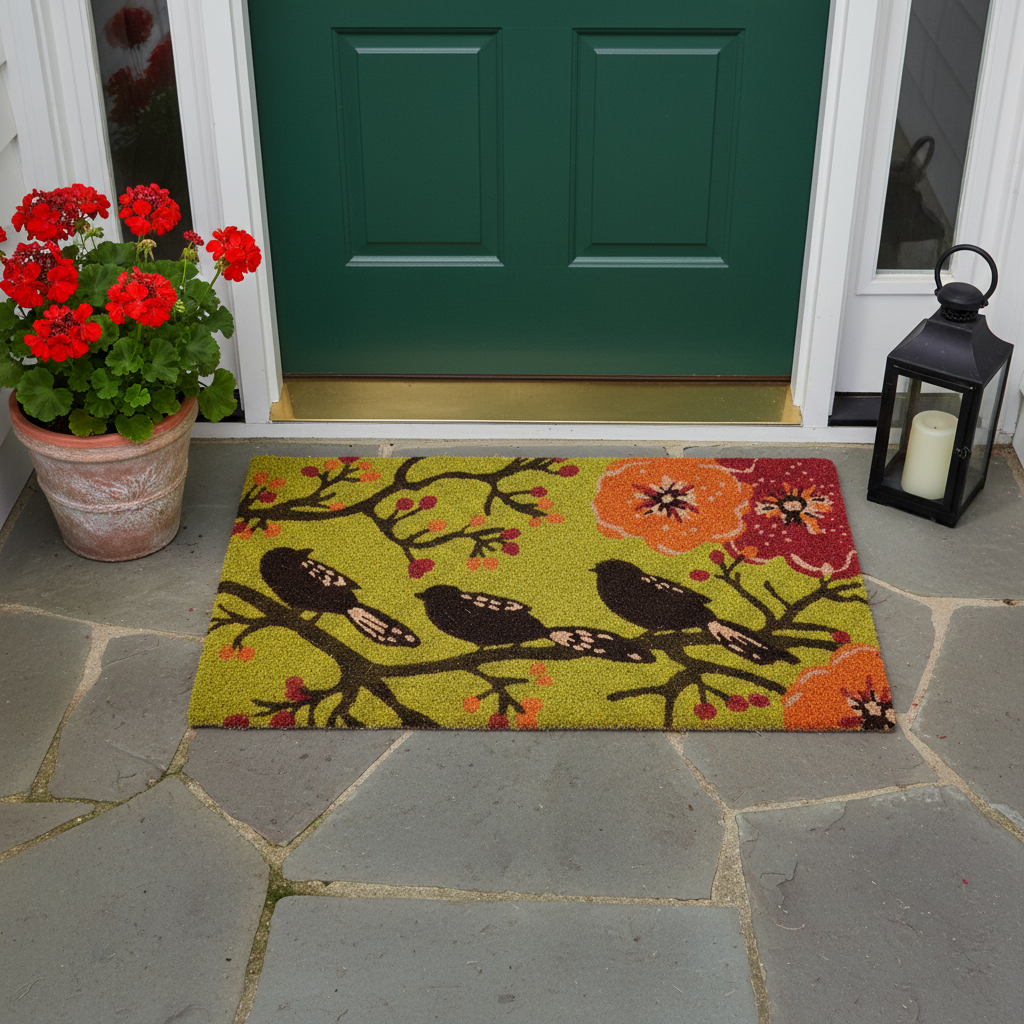 Spring Birds in a Tree Doormat