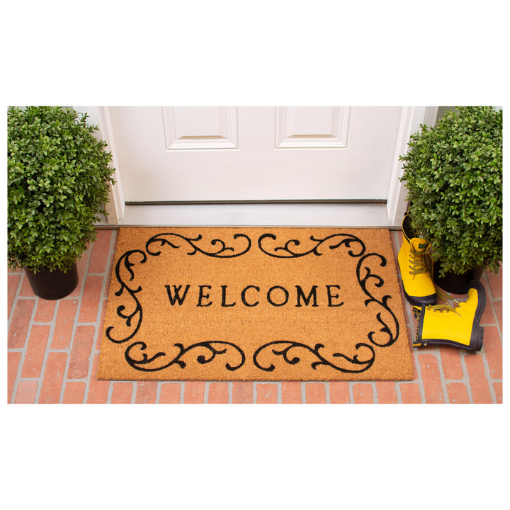Welcome Curlicue Doormat 17"x29"