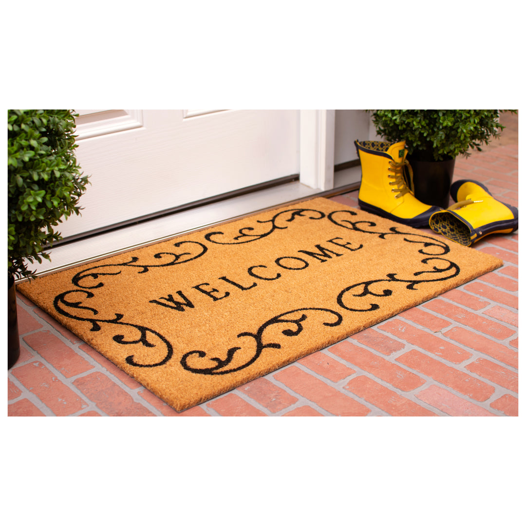 Welcome Curlicue Doormat 24"x36"