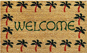 Palm Tree Border Welcome Doormat