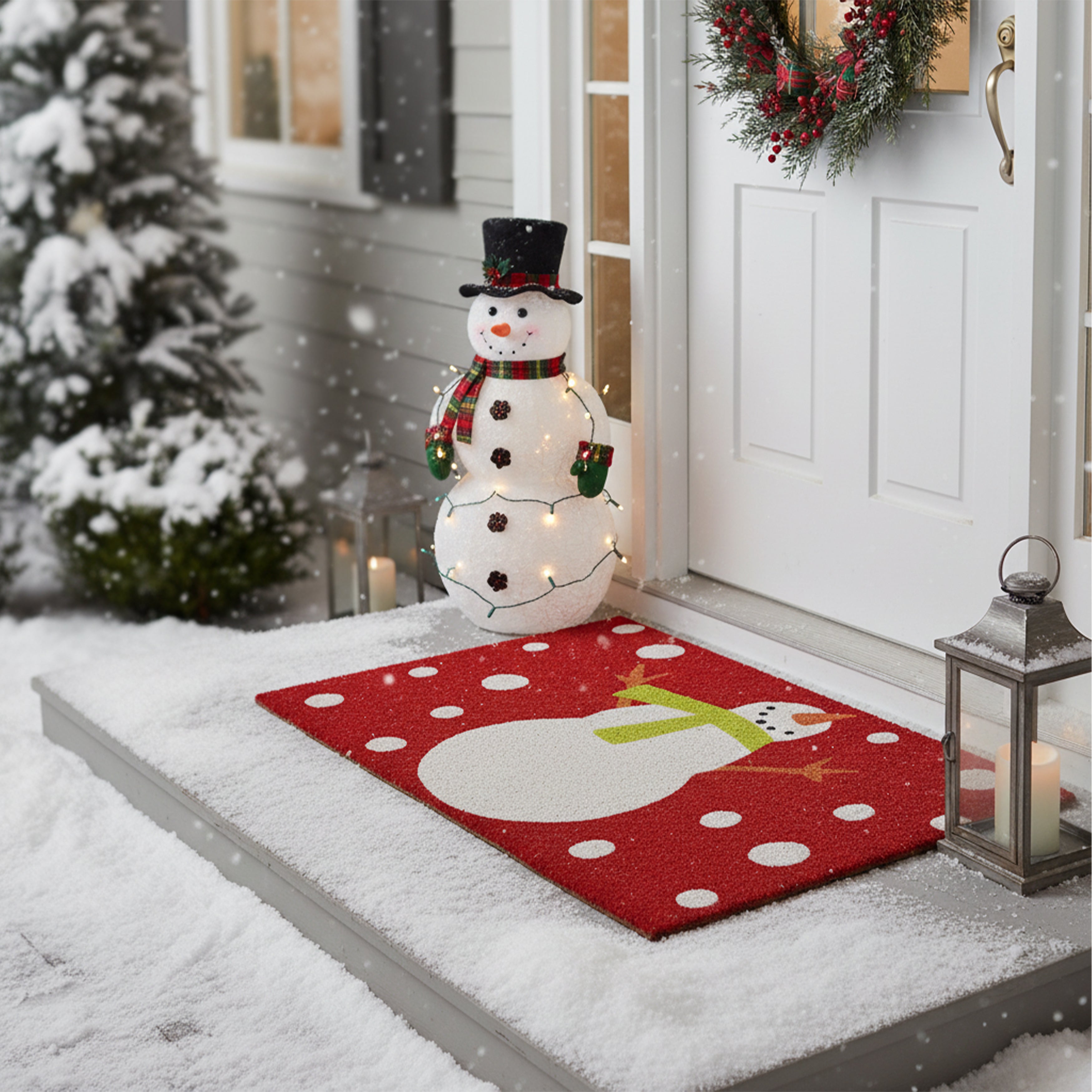 ミスルトラ　OPP テープ Fluffy Dream Holiday Snowman Doormat – Callowaymills