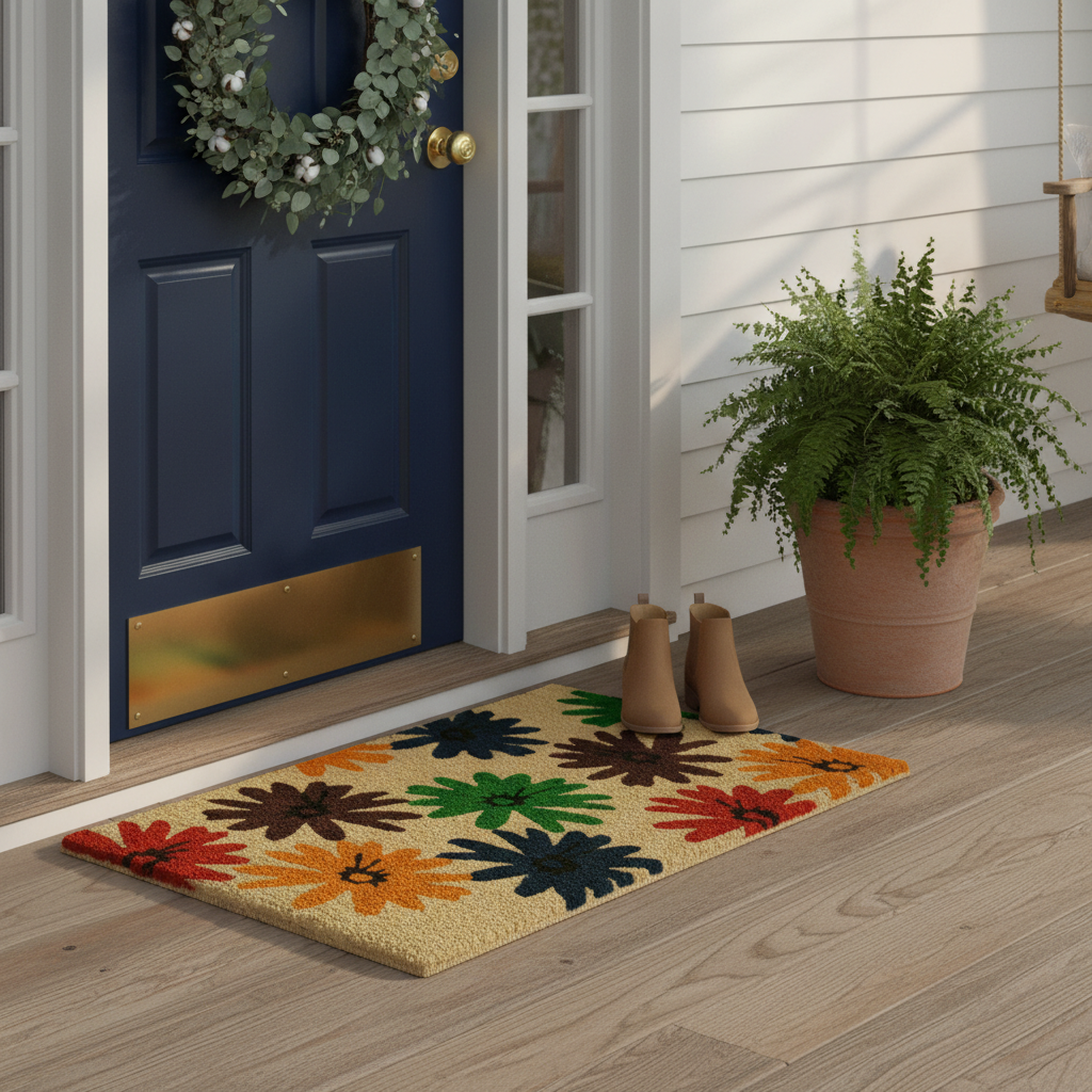 Colorful Daisies Doormat