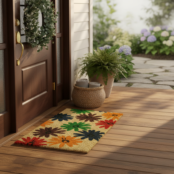 Colorful Daisies Doormat