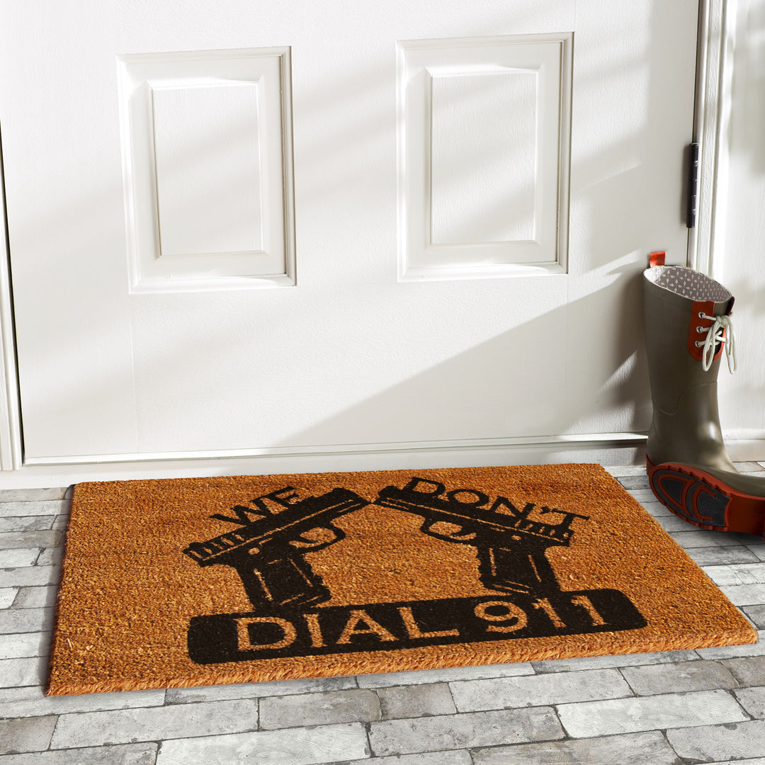 Dial 911 Doormat 17"x29"