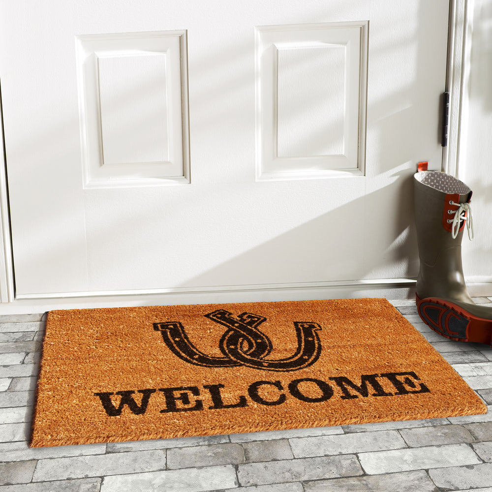 Horseshoe Welcome Doormat 17"x29"