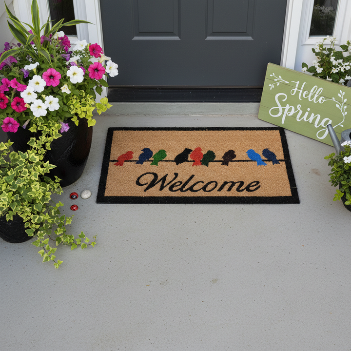 Birds on a Wire Doormat