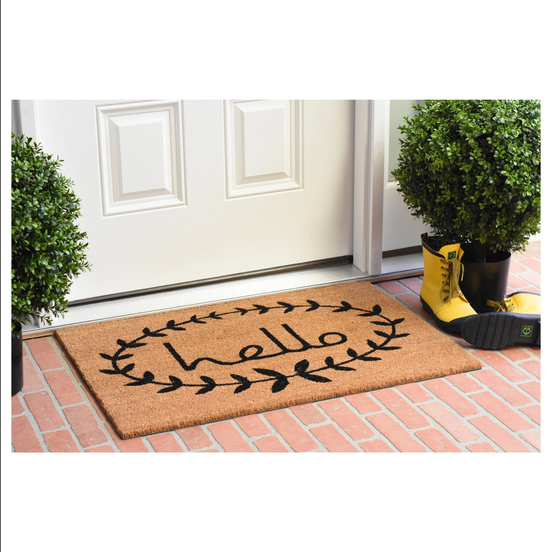 Calico Hello Doormat 17"x29"
