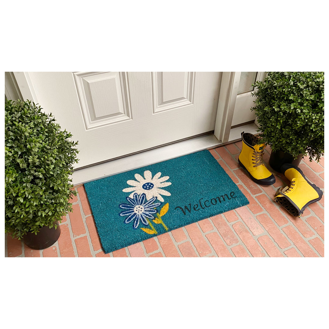 Daisy Welcome Doormat 17"x29"