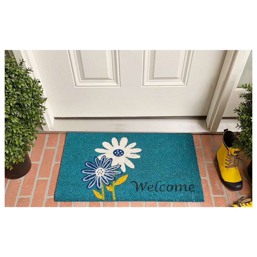 Daisy Welcome Doormat 17"x29"