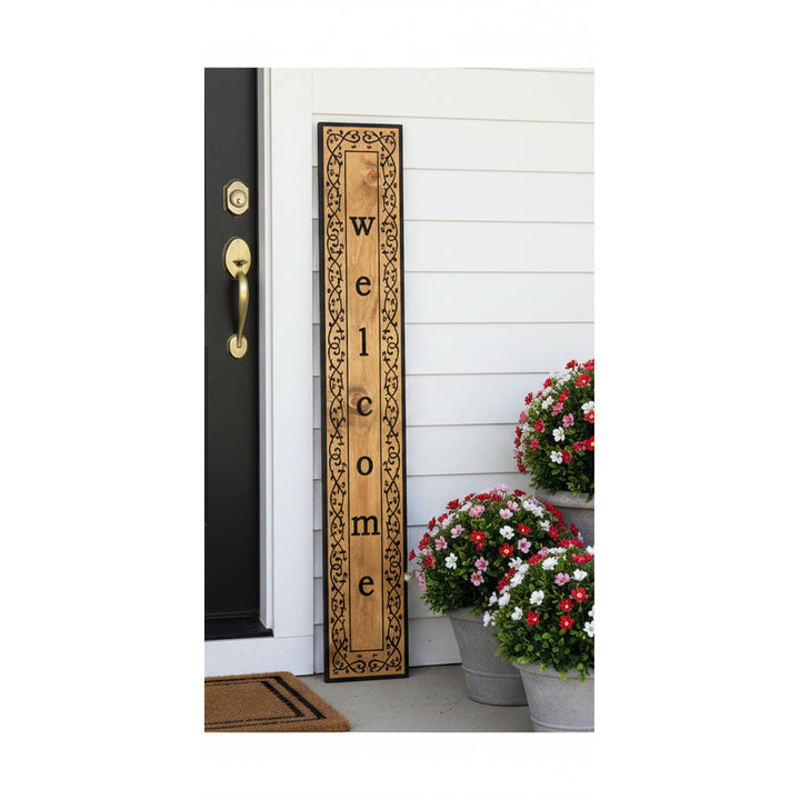 Scroll Welcome Porch Leaner