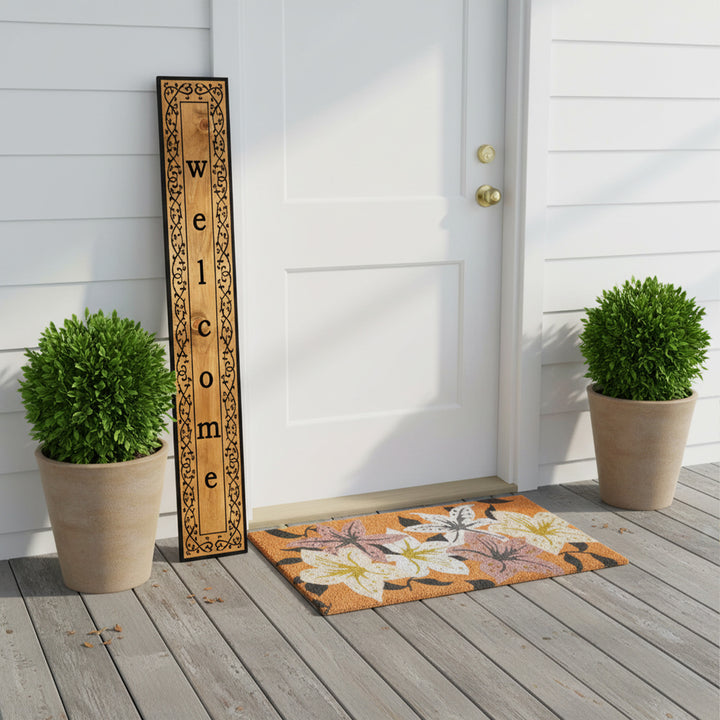 Scroll Welcome Porch Leaner