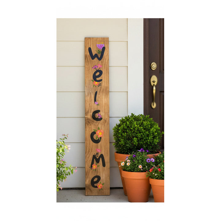 Floral Welcome Porch Leaner