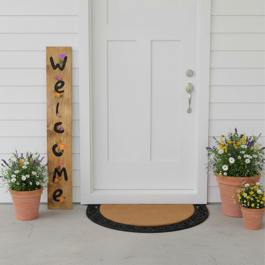 Floral Welcome Porch Leaner