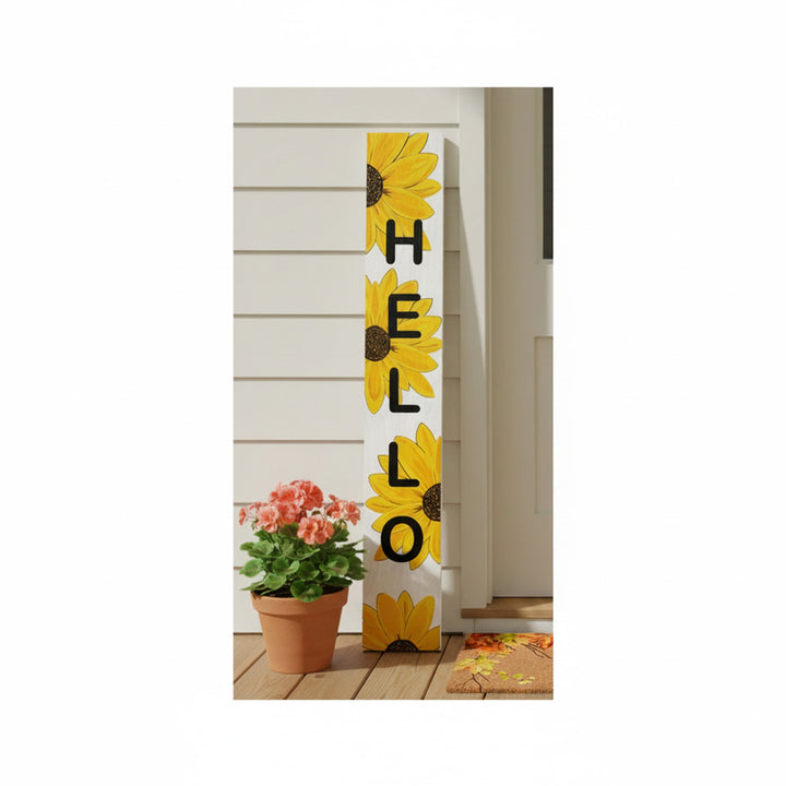Sunflower Hello Porch Leaner
