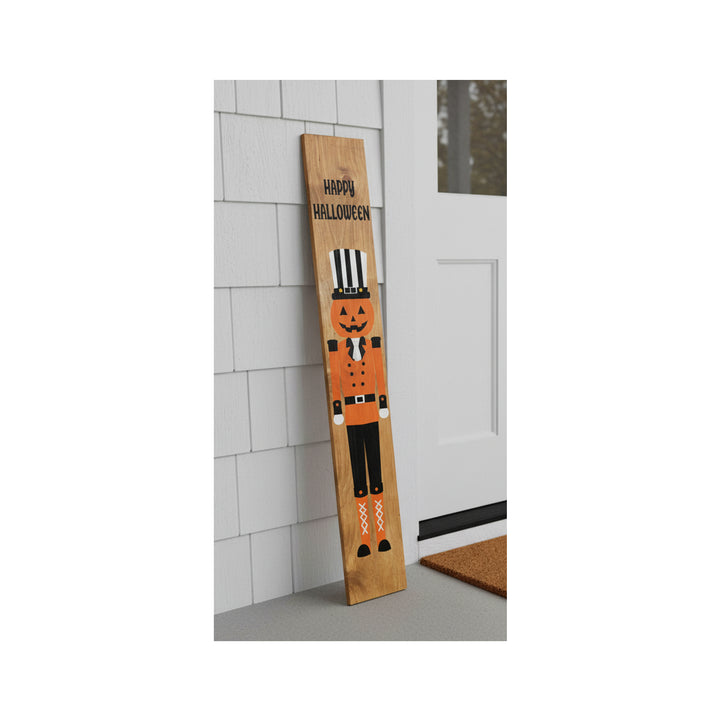 Pumpkin Nutcracker Porch Leaner