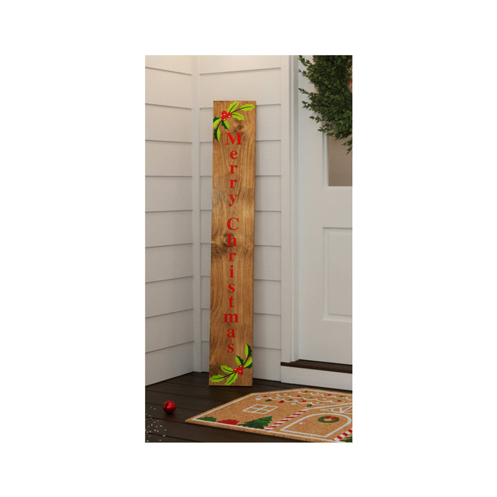 Merry Christmas Holly Porch Leaner