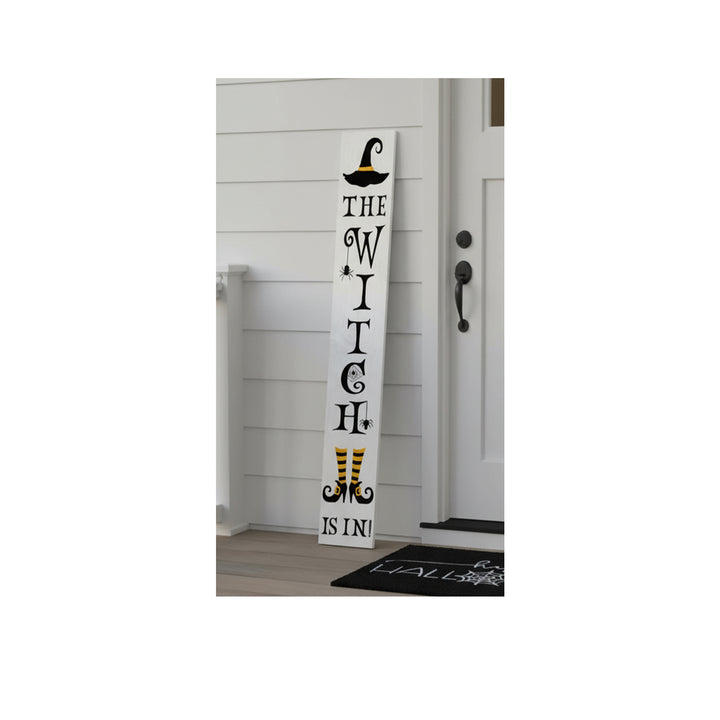 Witch Is In Halloween Porch Sign