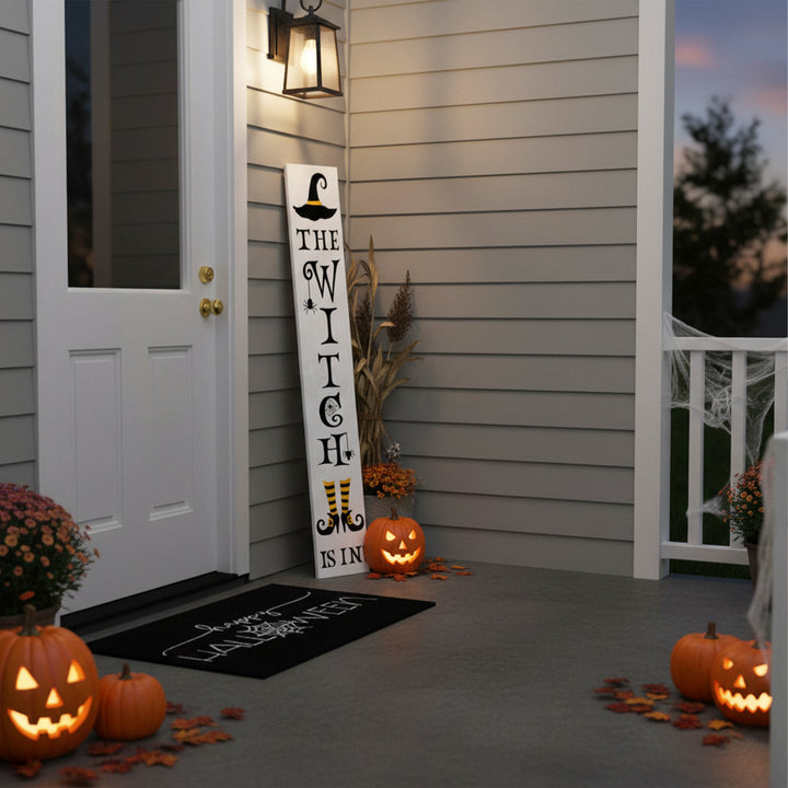 Witch Is In Halloween Porch Sign