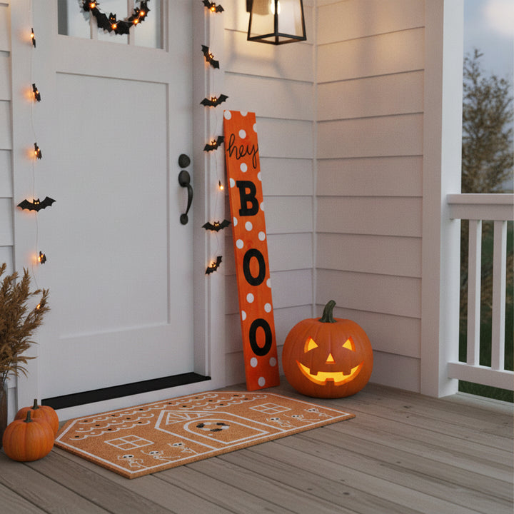 Polka Dot Black Boo Porch Leaner