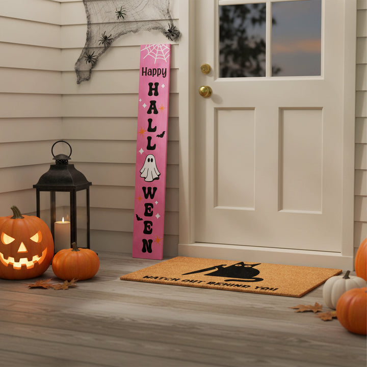 Pretty in Pink Halloween Porch Leaner