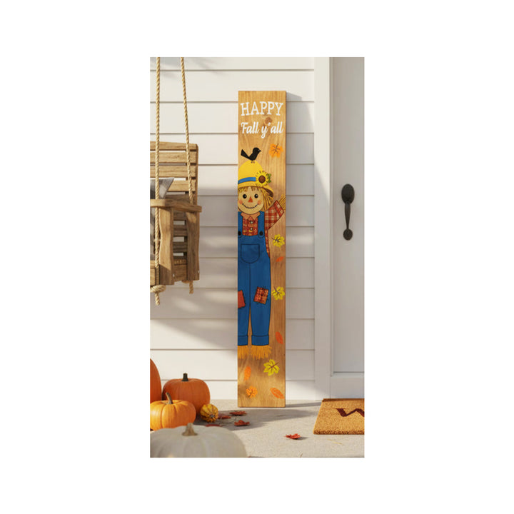 Happy Fall Y’all Scarecrow Porch Leaner