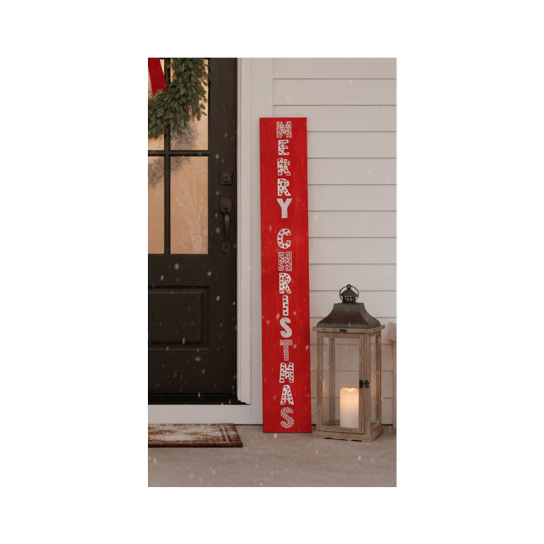 Merry Christmas Knit Porch Leaner