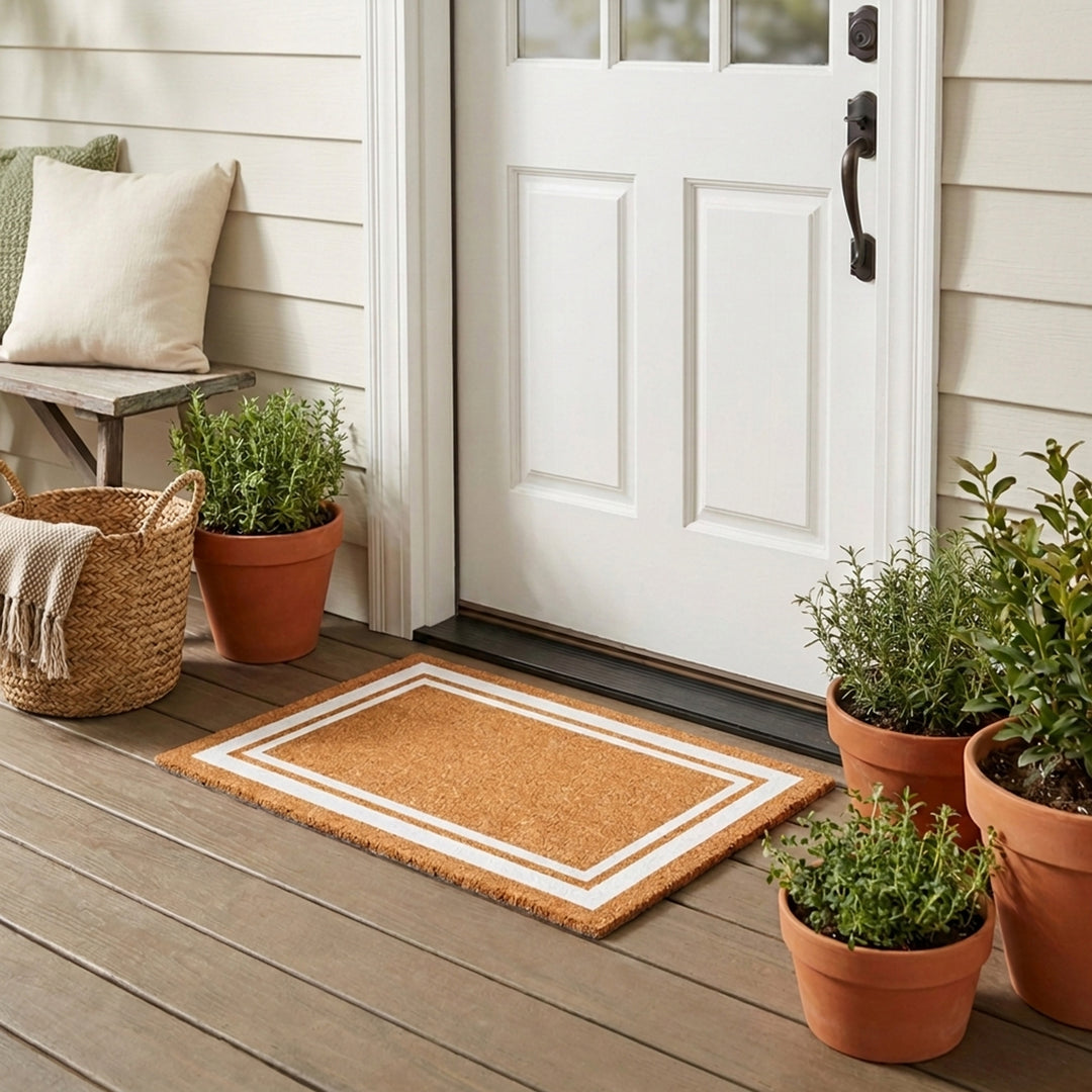 White Border Doormat