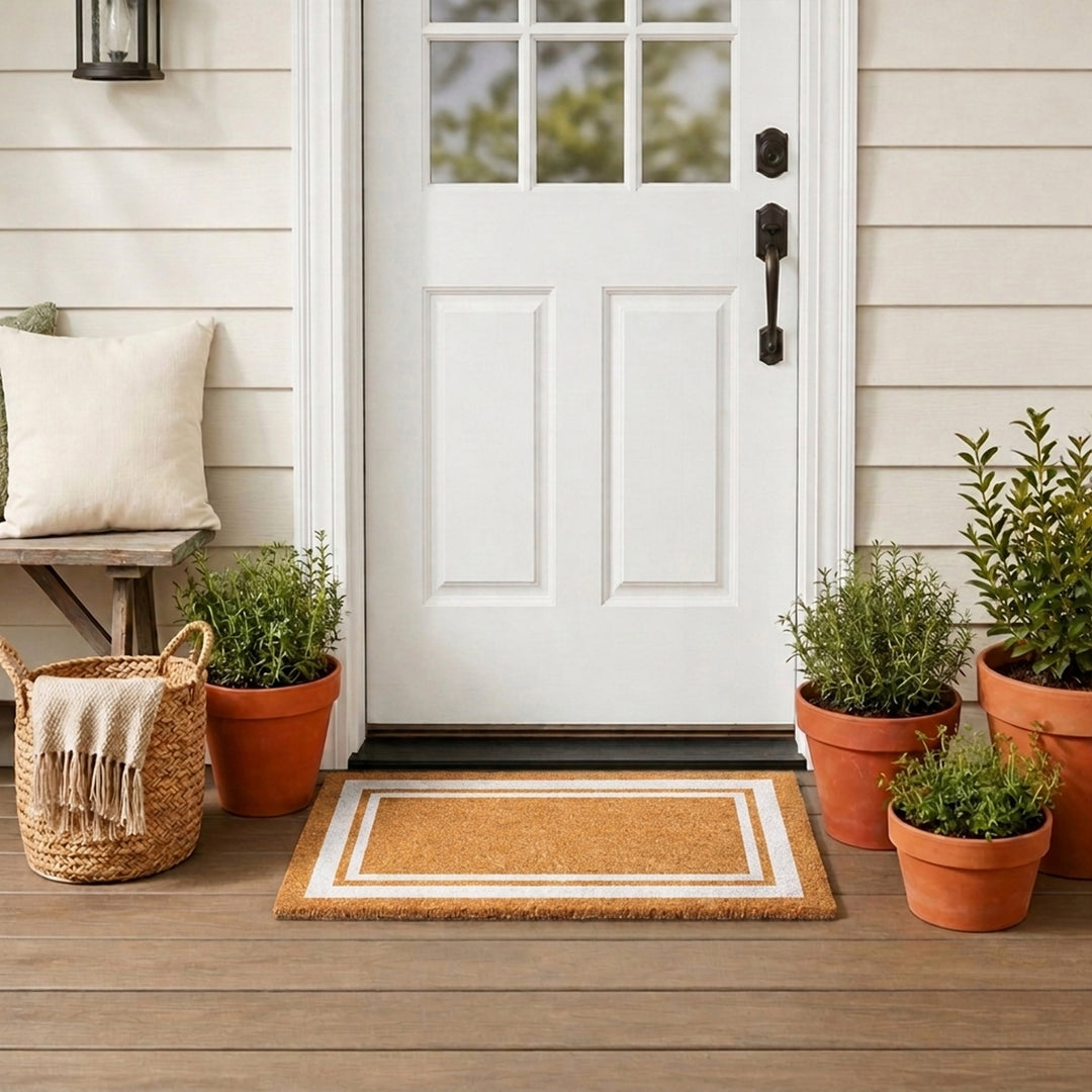 White Border Doormat