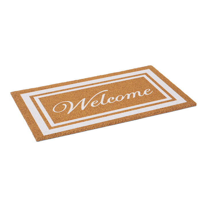 White Border Welcome Doormat