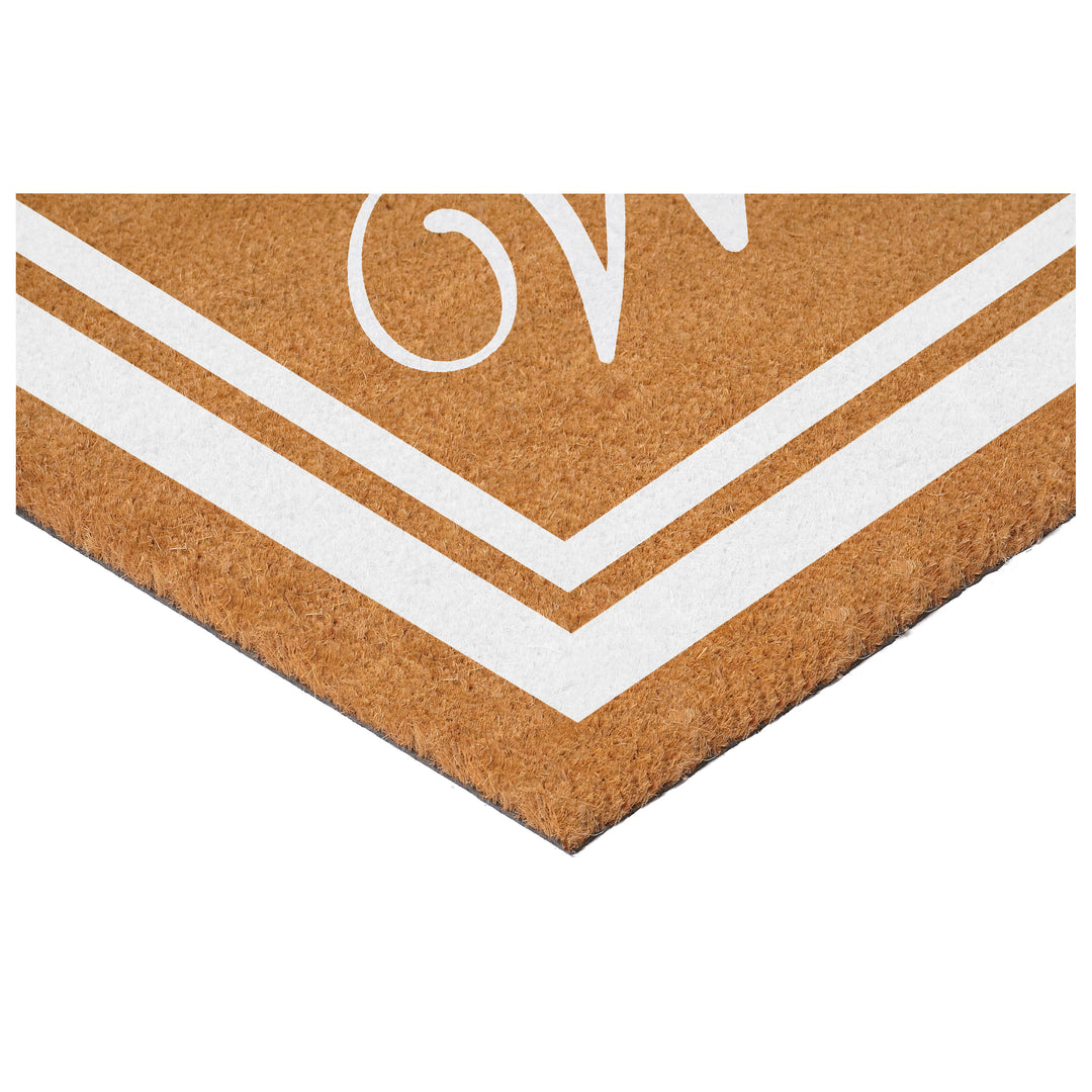 White Border Welcome Doormat