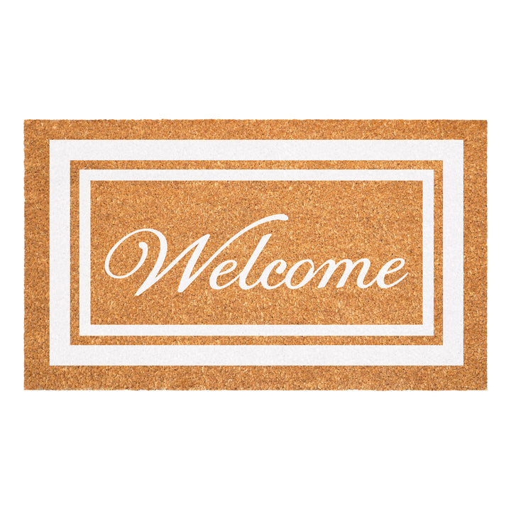 White Border Welcome Doormat