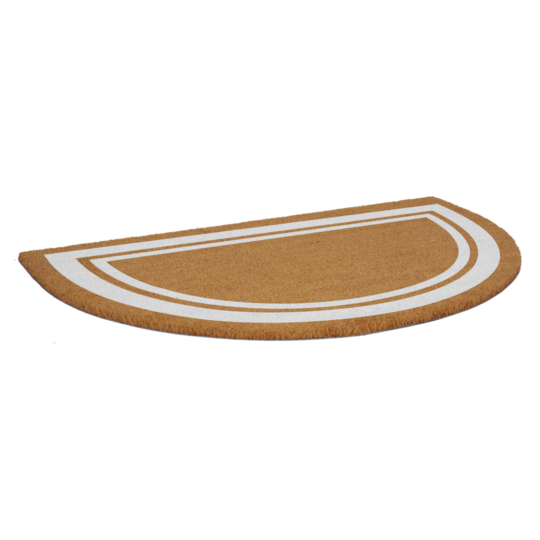 Half Round White Border Doormat