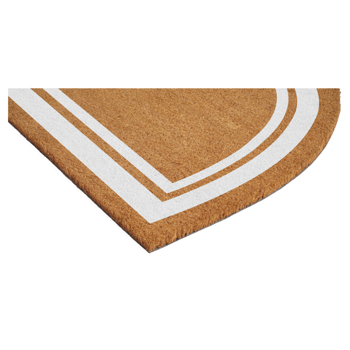 Half Round White Border Doormat