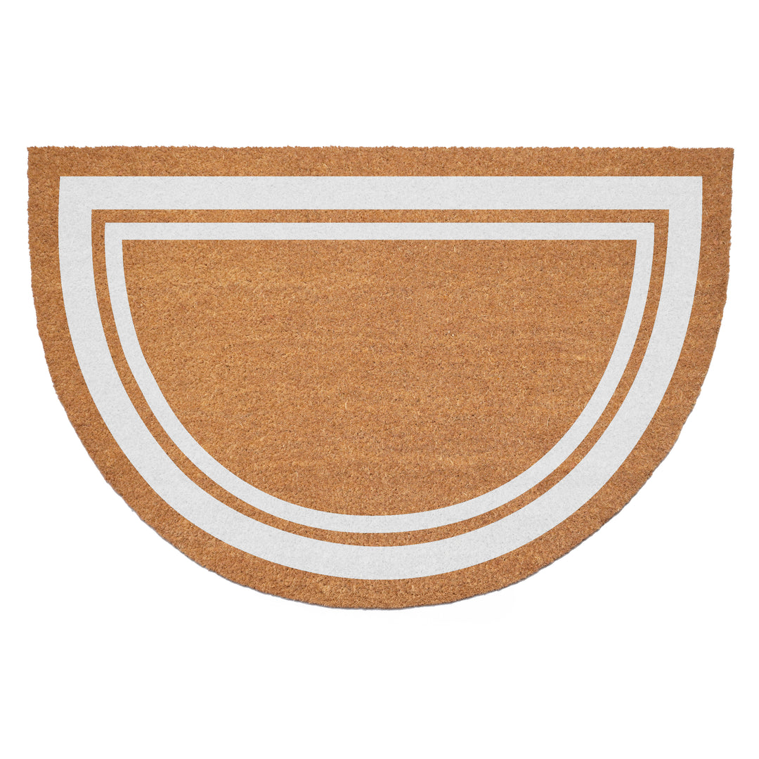 Half Round White Border Doormat
