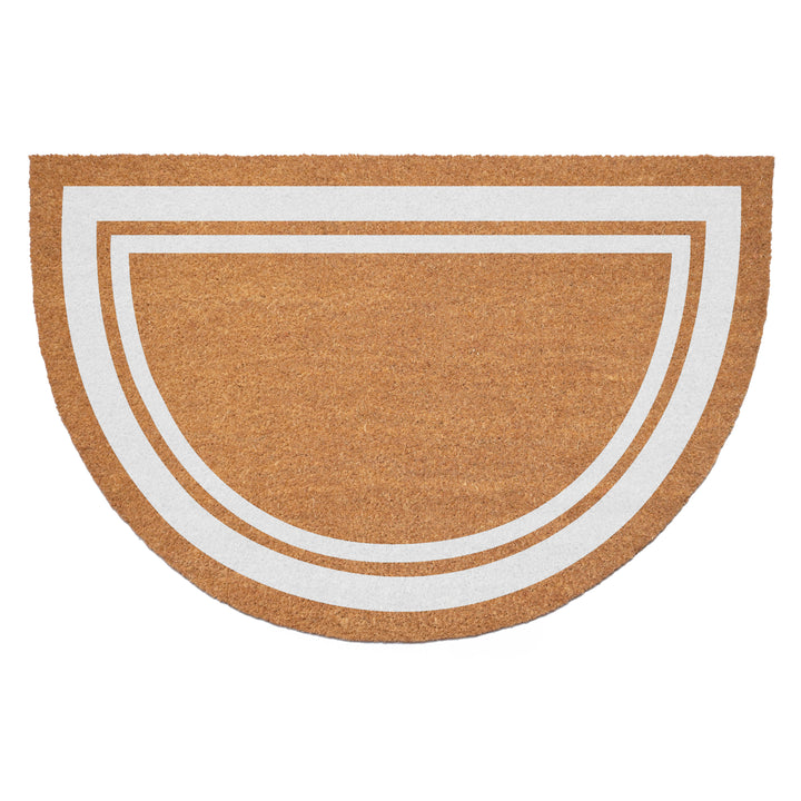Half Round White Border Doormat