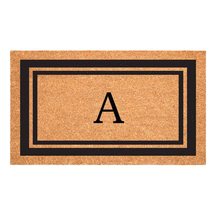 Black Border Monogram Doormat
