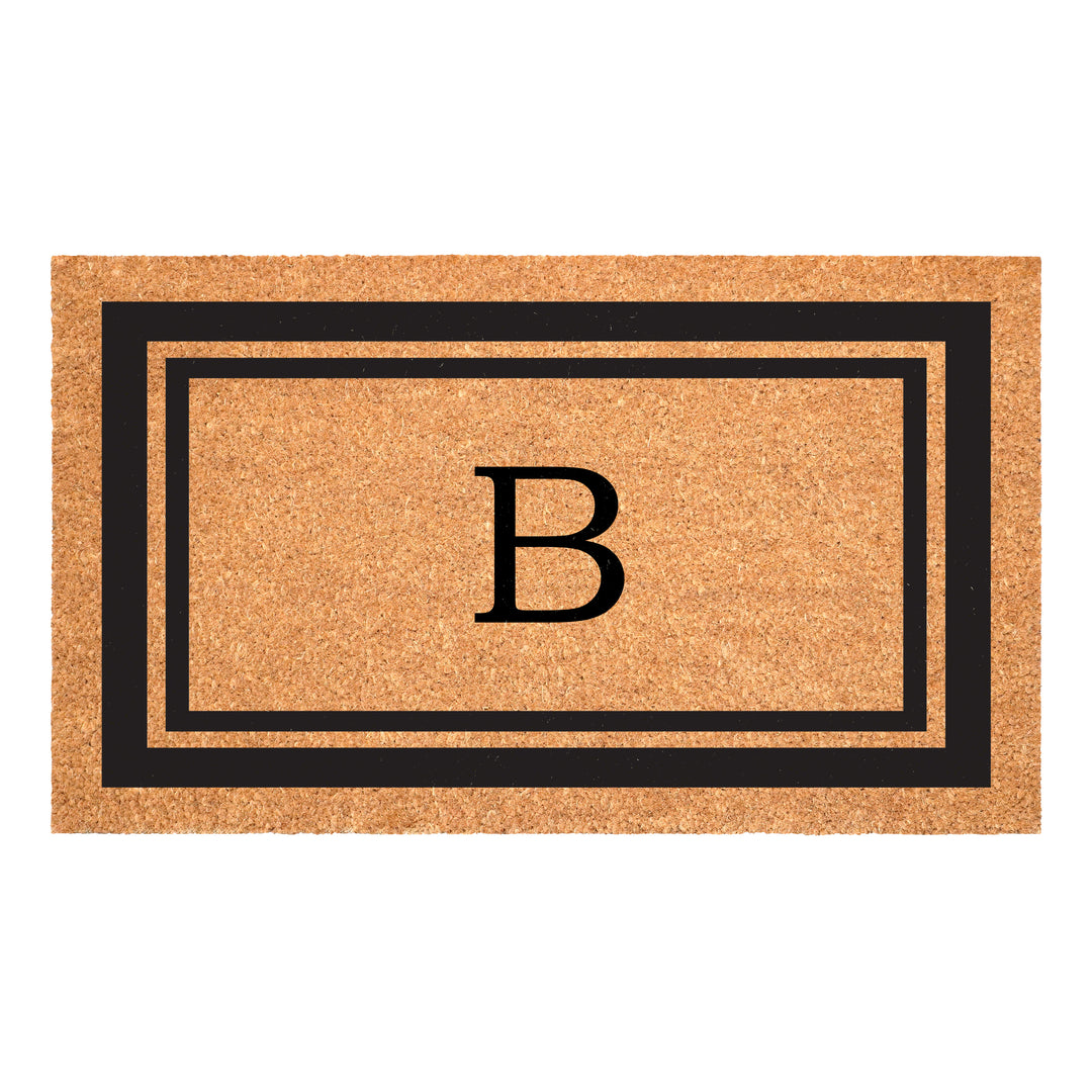 Black Border Monogram Doormat