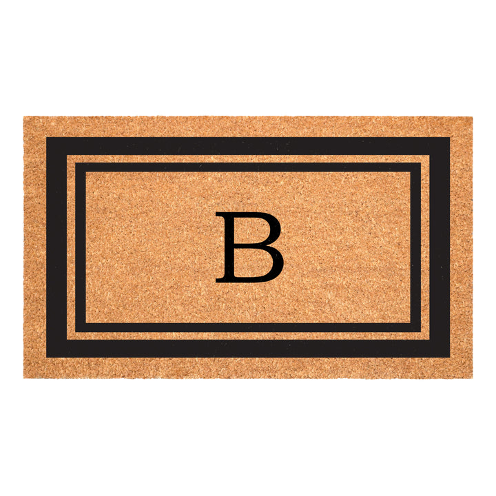Black Border Monogram Doormat
