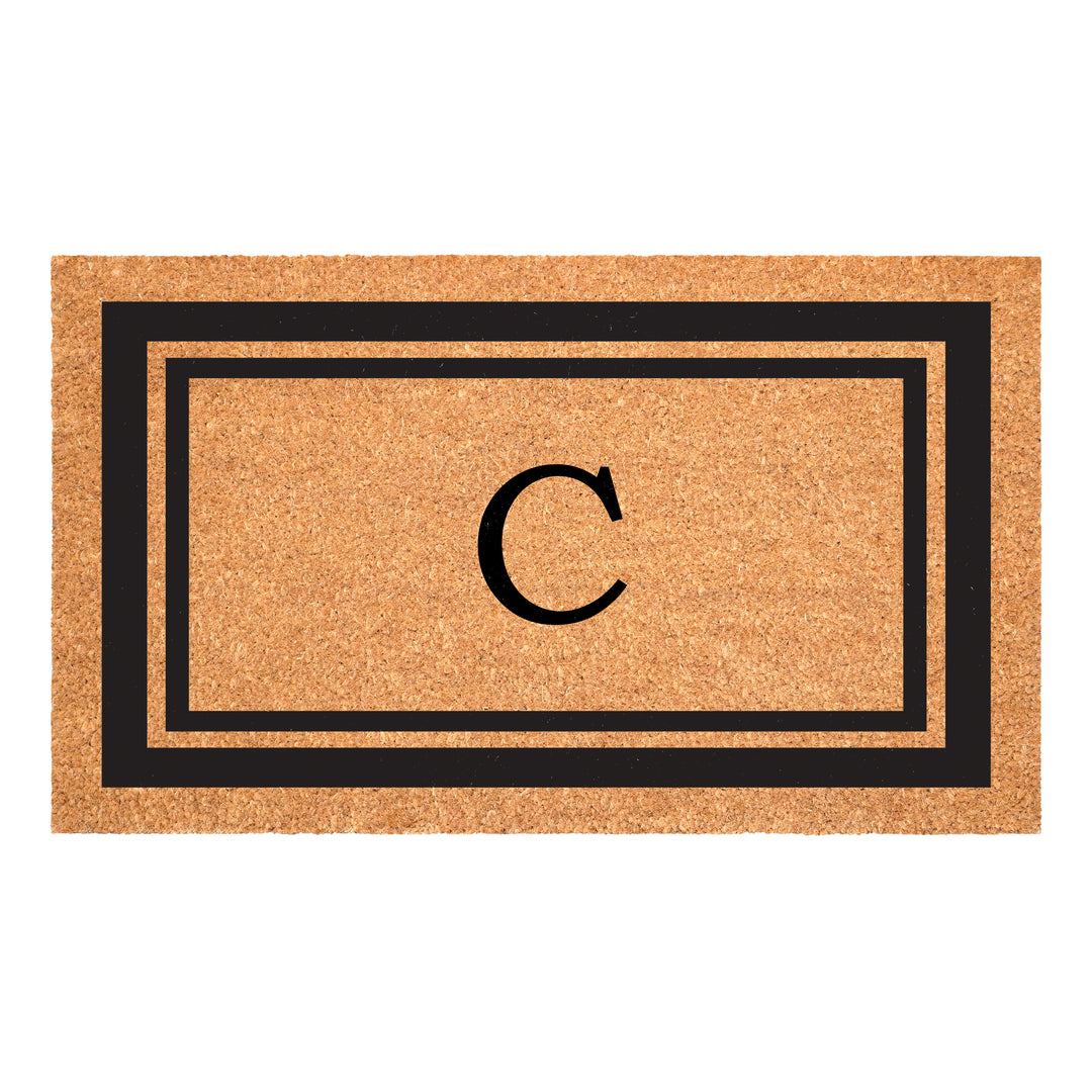 Black Border Monogram Doormat
