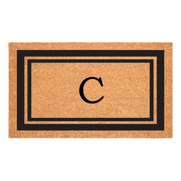 Black Border Monogram Doormat