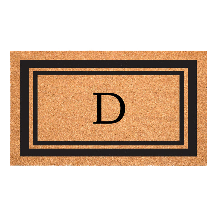 Black Border Monogram Doormat